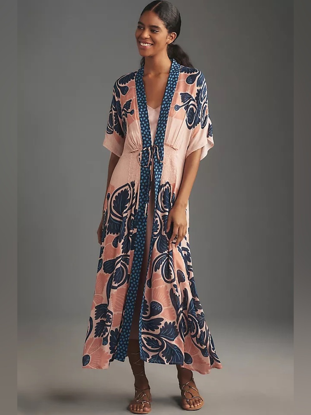Bl-nk Printed Sheer Kaftan one size